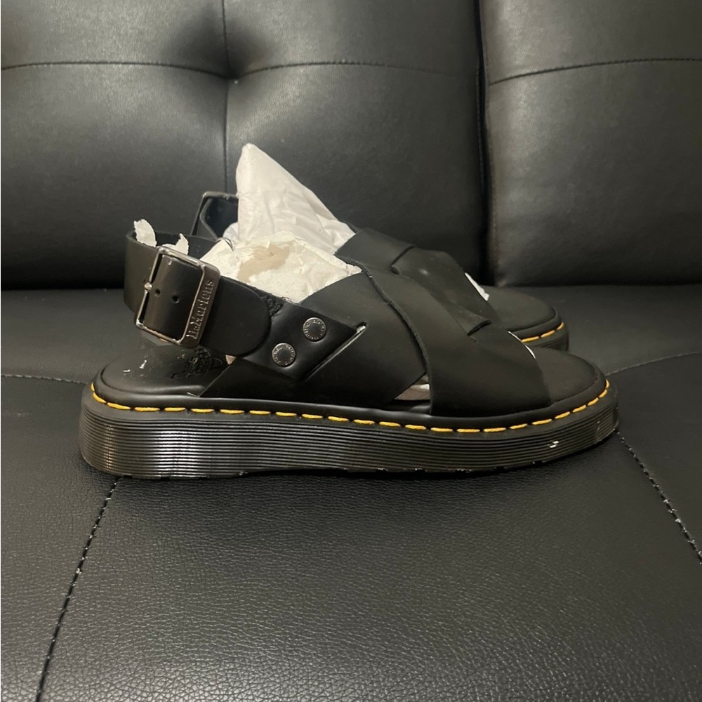 Dr. Martens Black Leather Fisherman Sandals